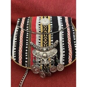 Boho Small Purse With Decorative Coin Embellishments